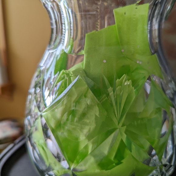 STUNNING Vintage Cross & Olive Crystal Pitcher - Picture 5 of 13
